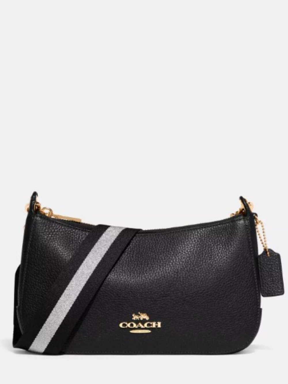 Coach Jes Baguette Leather Black Purse Bag C7265 +2 Crossbody Soft Thick Straps